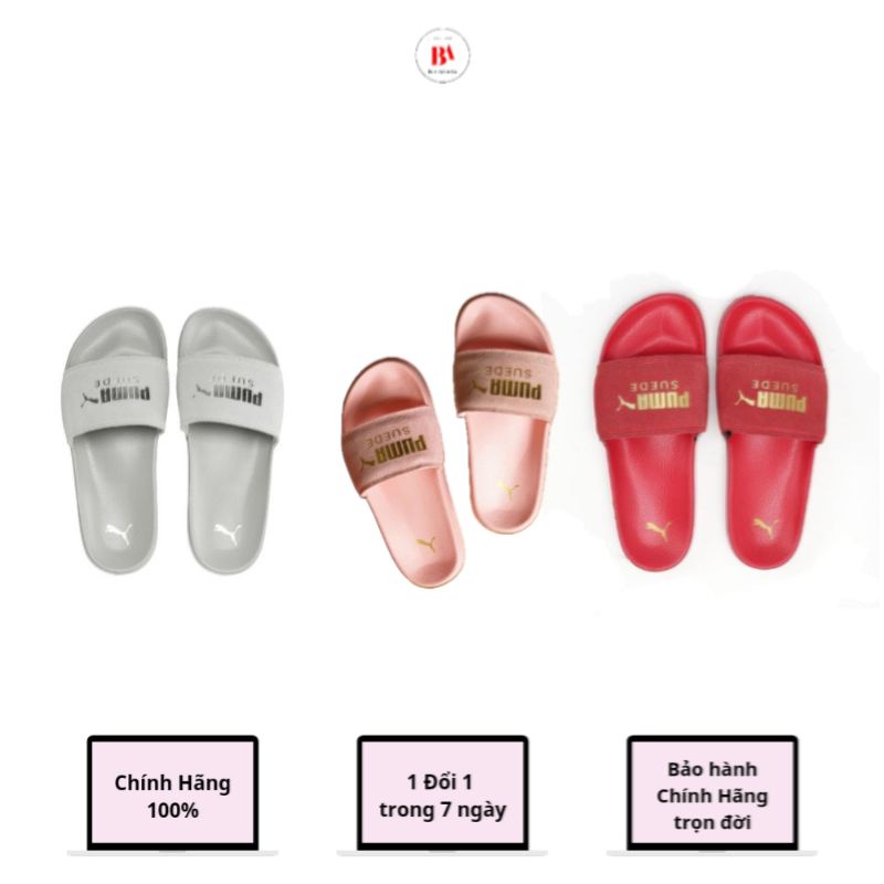 CHÍNH HÃNG Dép PuMa Suede Xám / Hồng / Đỏ