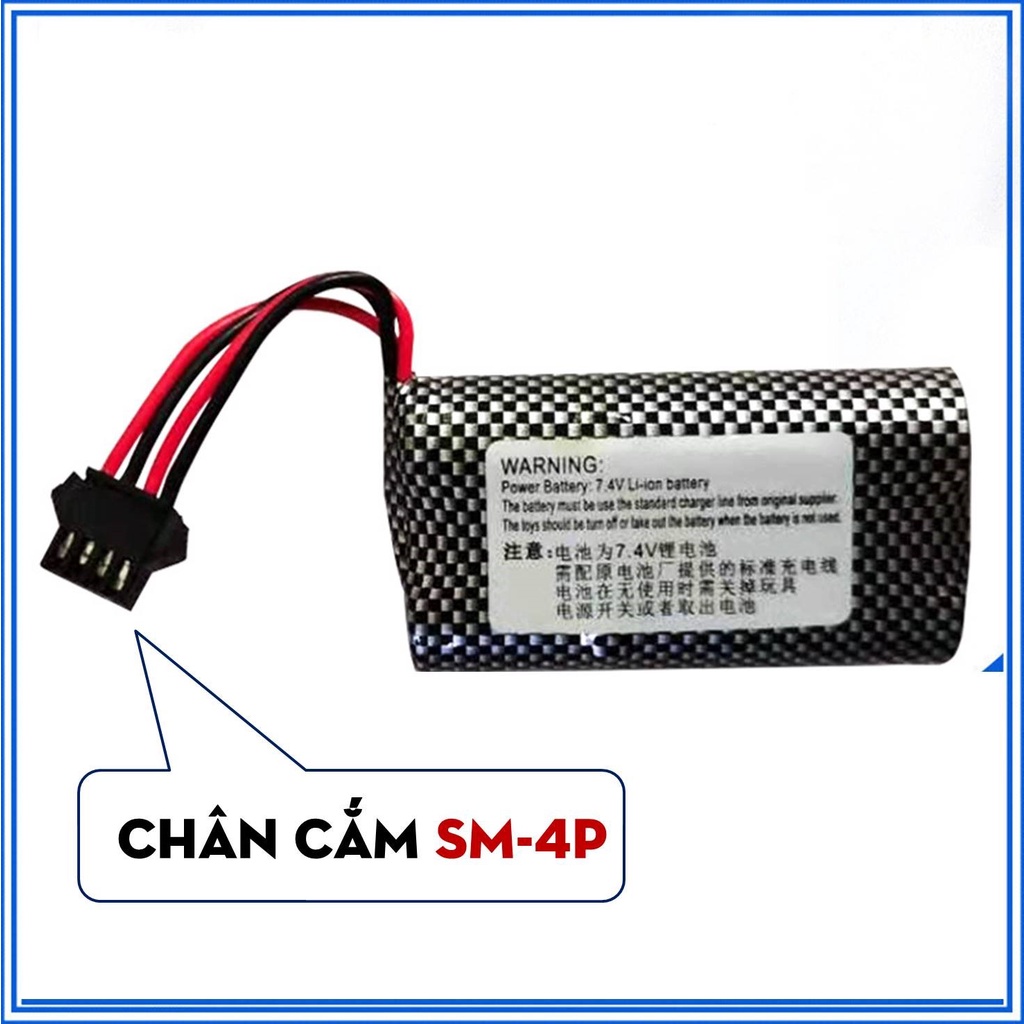 Pin UZI Thay Thế - Pin Sạc 18650 7.4V 2000mAh SM-4P - Đồ Chơi Tương Lai