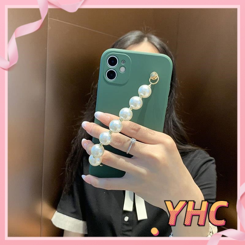 ốp iphone Đính Ngọc Trai Kèm Dây Đeo Cho Iphone6 6splus 7 7plus 8 8plus XR X XS 11 12 Pro max Plus Promax max-链019