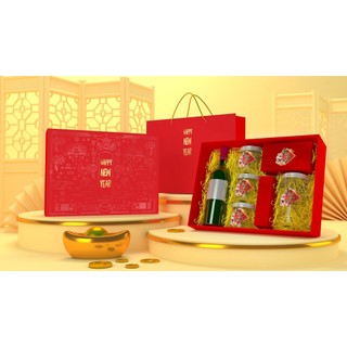 Bộ hộp tết happy new year 42x32x9.5cm