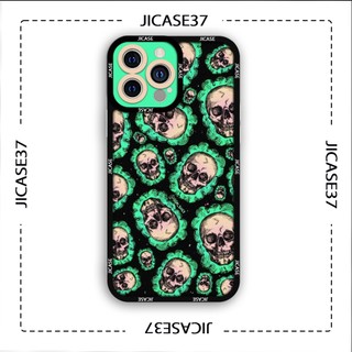 Ốp lưng iphone và samsung xiaomi oppo cạnh vuông Jicase đầu lâu skull xanh 