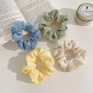 (0781) Cột Tóc Buộc Tóc Scrunchies Thun Nhăn Pastel