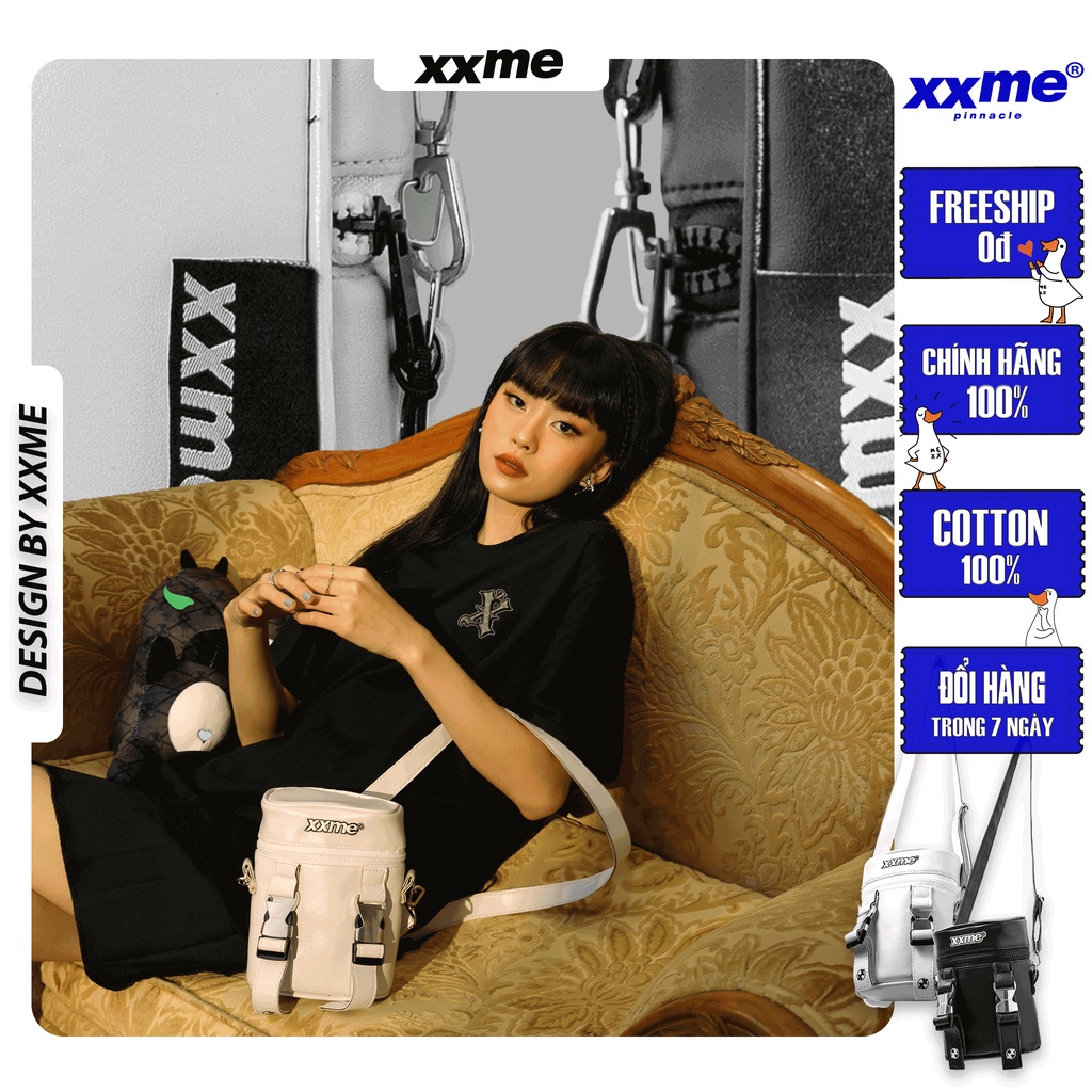 Áo thun | Áo phông nam nữ cotton thoáng mát cao cấp thêu Logo X2 Monogram - XXME - Đen/Trắng
