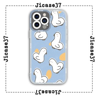 Ốp lưng iphone và samsung xiaomi oppo cạnh vuông Jicase Chú vịt trắng 