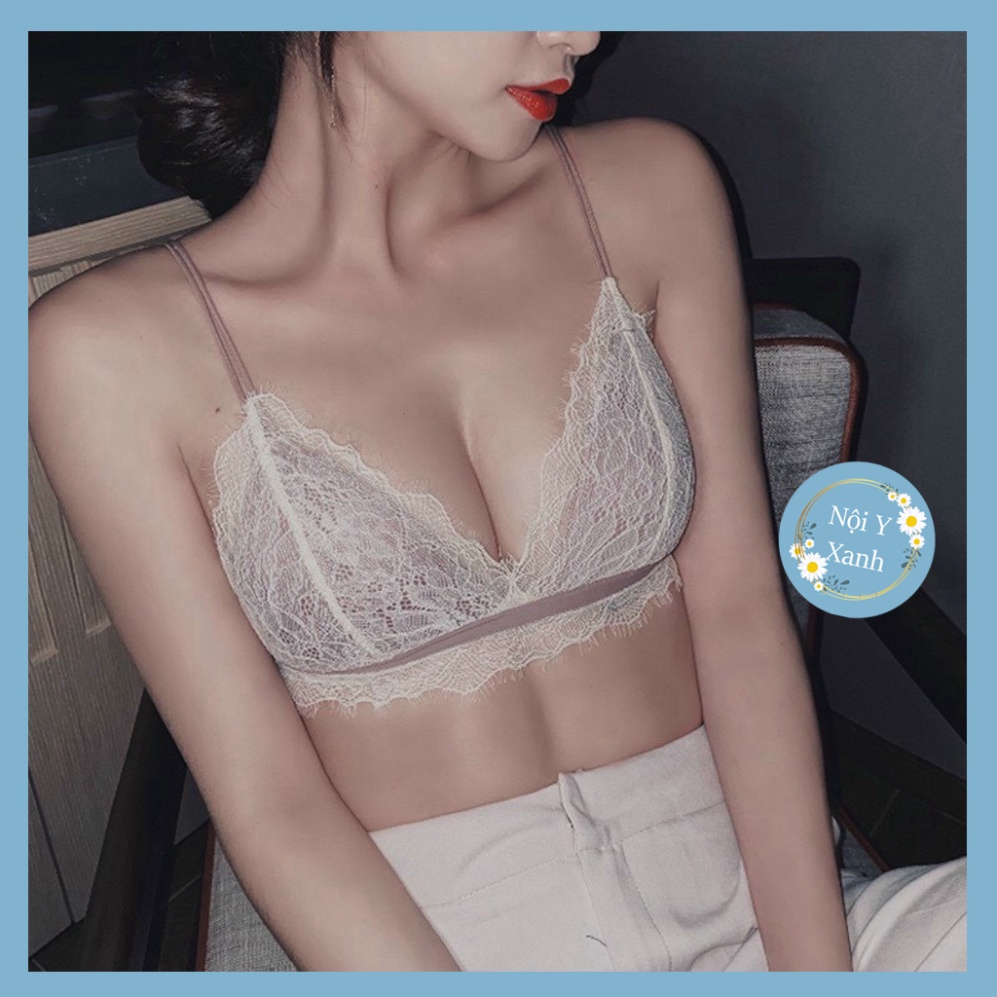 Áo Lót Nữ phối ren thiết kế lưng thoải mái quyến rũ Mã 6915 nội y xanh, chất đẹp, deal tốt