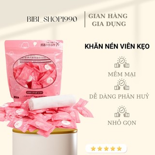 Một chiếc khăn giấy du lịch dạng nén hình viên kẹo nhỏ xinh tiện lợi (KN01)