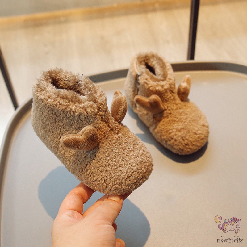 Giày Cotton Đế Mềm Chống Trượt Giữ Ấm Phong Cách Hàn Quốc Cho Bé Gái