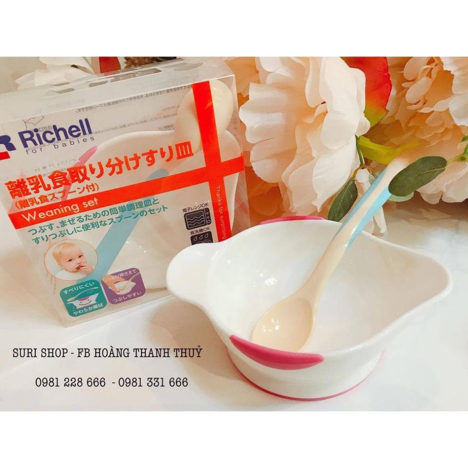 Bộ bát và thìa ăn dặm Richell