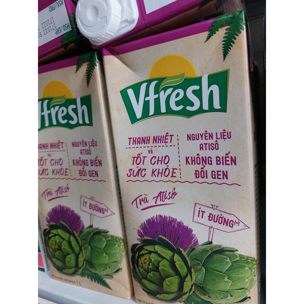 TRÀ ATISO ÍT ĐƯỜNG VFRESH - HỘP GIẤY 1L