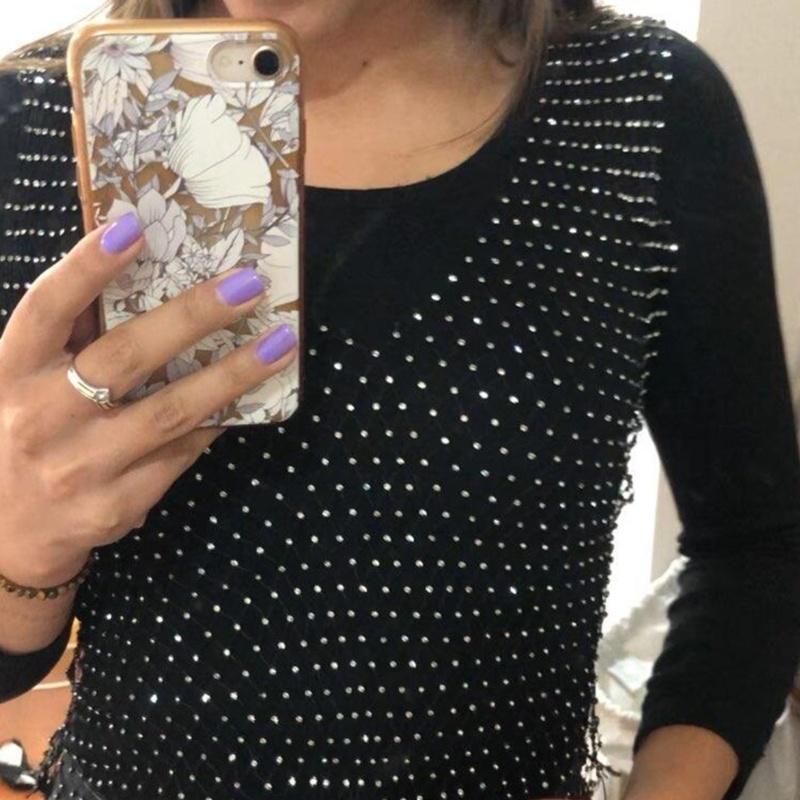 Xiangbao Áo Không Tay Dây Xích Đính Đá Gợi Cảm Cho Nữ Dự Tiệc Tối