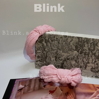 Băng đô bờm turban vải trơn màu hồng phấn kiểu dáng thắt nút hàn quốc bv19 - blink accessories