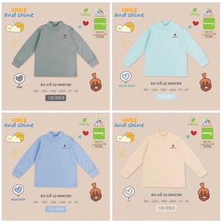 (Xả Hàng) Áo cổ lọ dài tay cotton bambo dày vừa Lullaby bé trai (9m-4y)