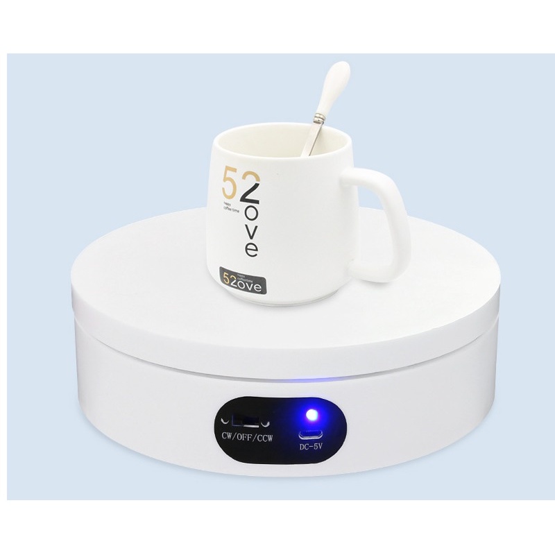 Bàn xoay trưng bày sản phẩm đế xoay trưng bày sản phẩm 12cm xoay 360 độ dùng pin hoặc cắm điện trực tiếp
