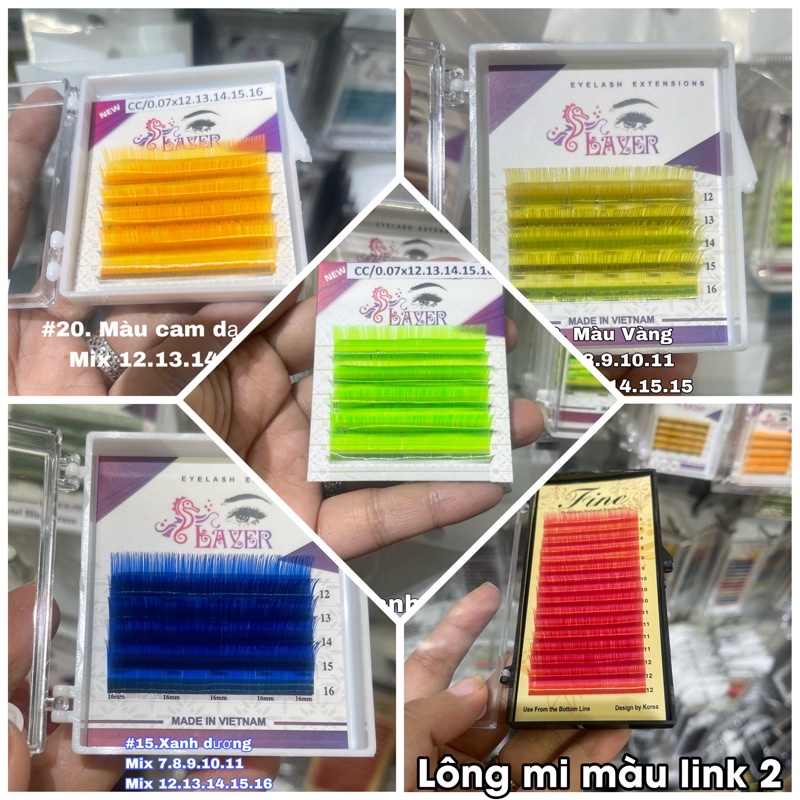 Lông mi màu 0.07 mix size ( link 2 )