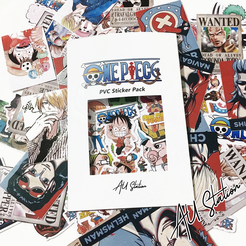 Decal Sticker ONE PIECE Nhựa PVC, không thấm nước, dán nón bảo hiểm, xe, laptop, Vali