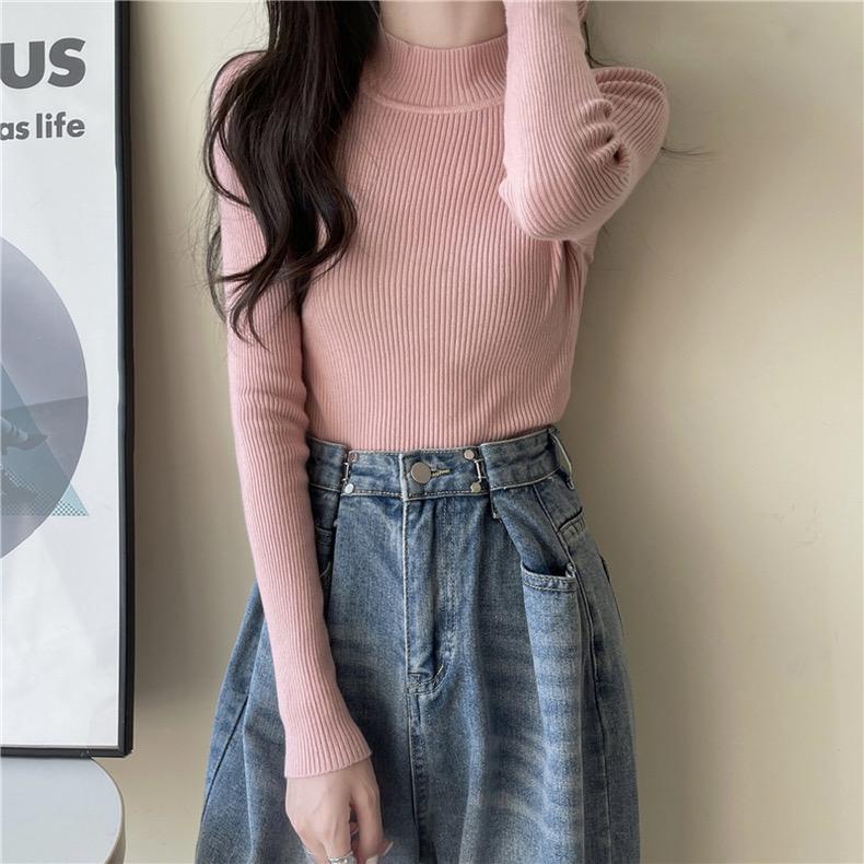 Áo len nữ Quảng Châu cổ 3p nữ siêu mềm thiết kế ôm tôn dáng freesize MS088