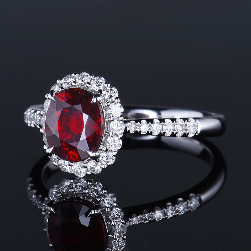 Hàng Mới Về Nhẫn Hở Mạ Bạc Đính Đá Ruby Nhân Tạo Hình Oval Nhiều Màu Sắc Phong Cách Âu Mỹ Thời Trang Cho Nữ