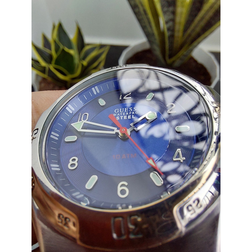 Đồng hồ nam Guess mặt xanh chạy pin hàng si