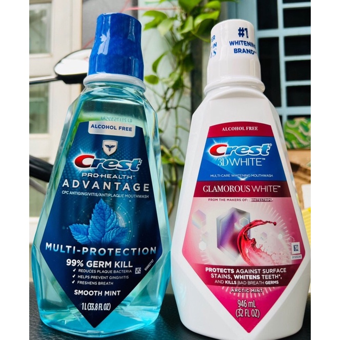 Nước Súc Miệng Crest 3D White Anticavity Fluoride Mouth Wash Glamorous White