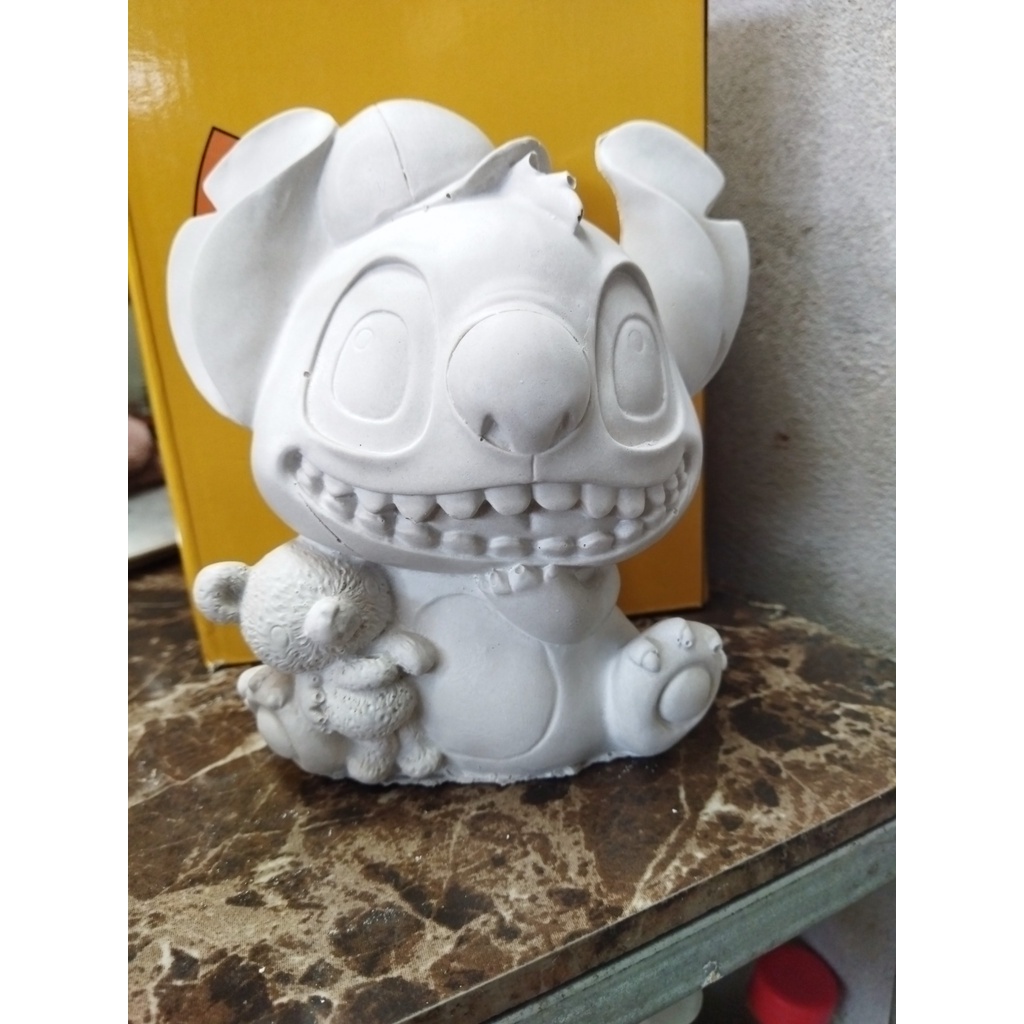 Tượng tô màu stitch - Tượng thạch cao 17cm - Tượng nhân vật hoạt hình