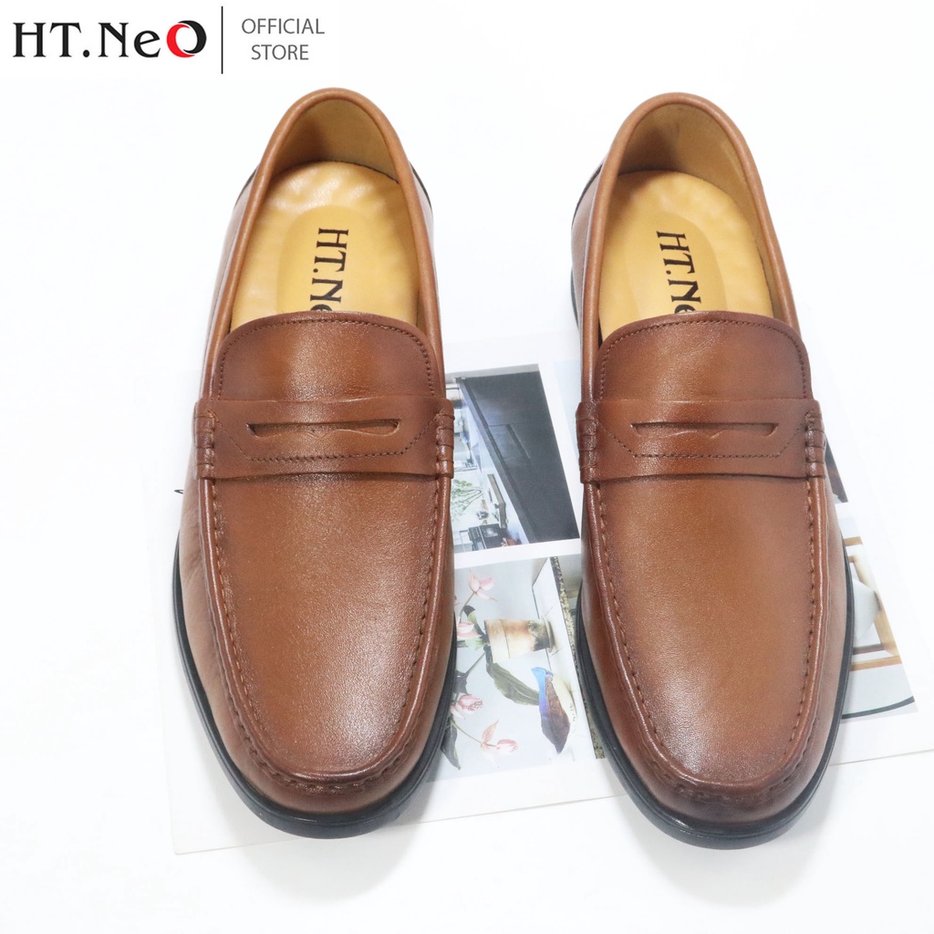 Giày nam công sở - Giày mọi nam HT.NEO da bò êm mềm ,Thiết kế đơn giản ,Kiểu dáng trẻ trung ,nam tính GM82
