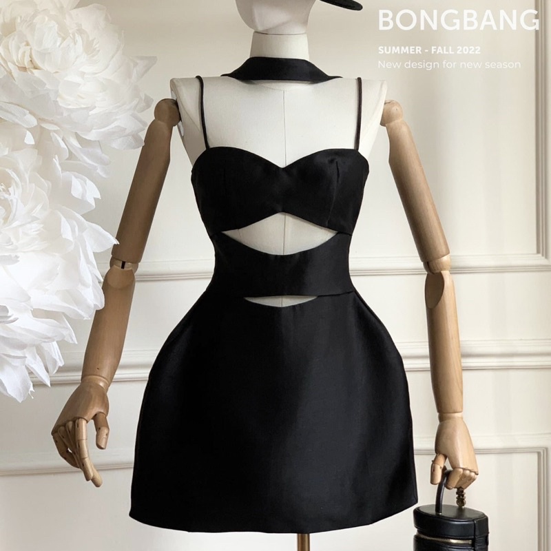 Váy 2s Tafta Dáng Ngắn Cổ Chocker Thiết Kế Cao Cấp - Hàng Loại 1