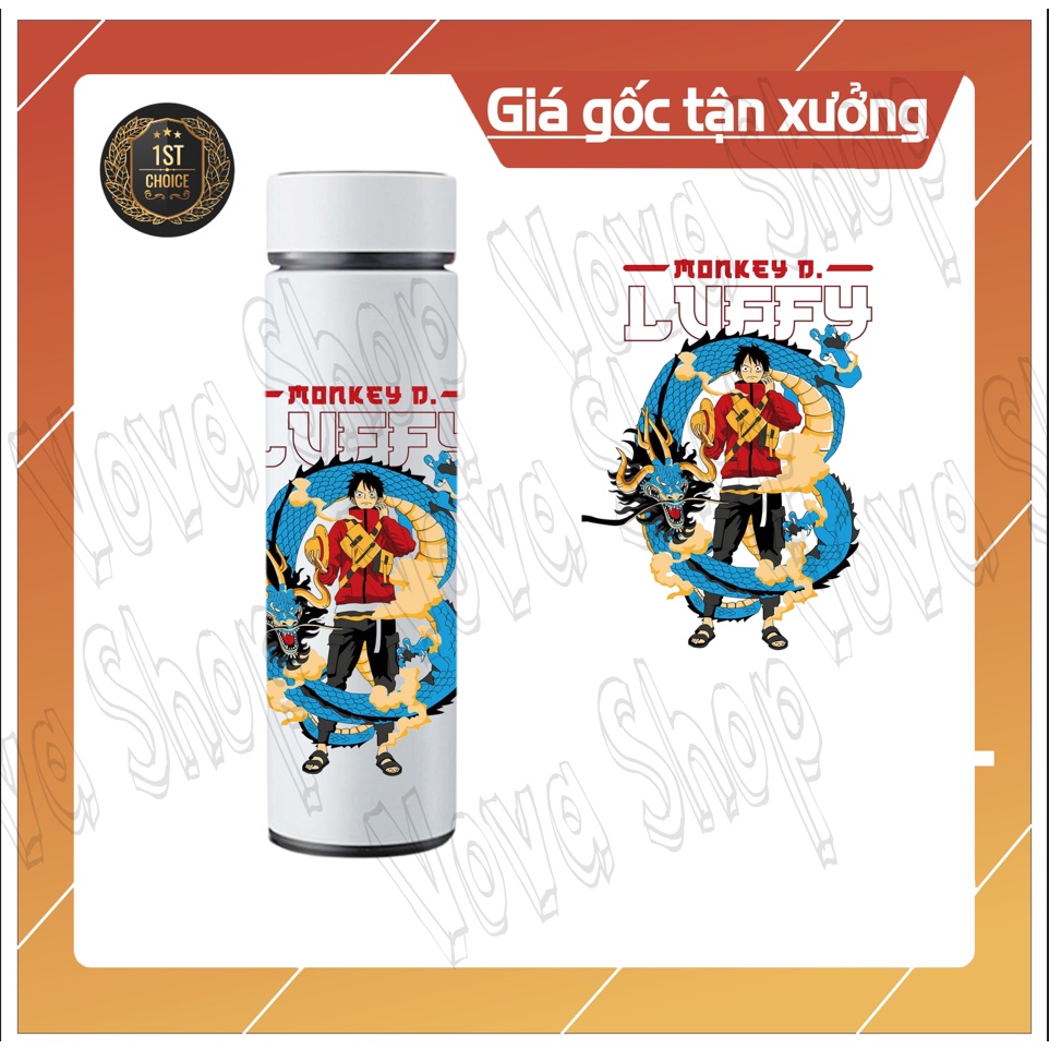 Bình nước giữ nhiệt Luffy/ One Piece lõi inox, có thể in theo yêu cầu anime/game/manga/DC/Bóng đá.....