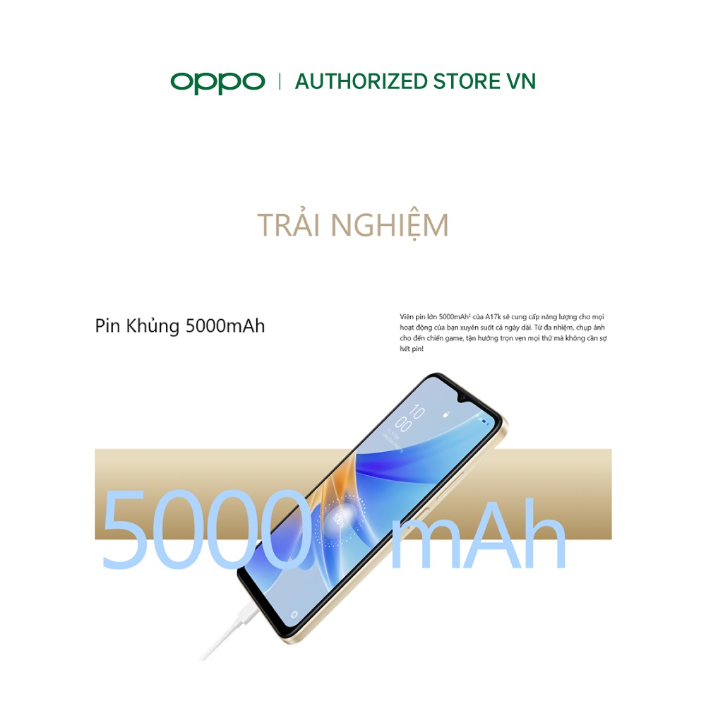 Điện Thoại OPPO A17k 3GB/64GB-Hàng Chính Hãng