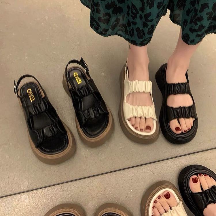 Bán Chạy#Giày Sandal Đế Dày Phong Cách Retro Mùa Hè Mới Cho Nữ