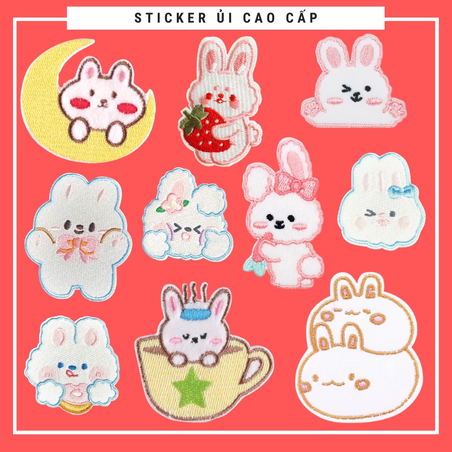 Sticker ủi áo Cao cấp - CÓ SẴN KEO ỦI - sticker vải dùng làm miếng vá áo, phụ kiện trang trí quần áo, balo, giày, nón