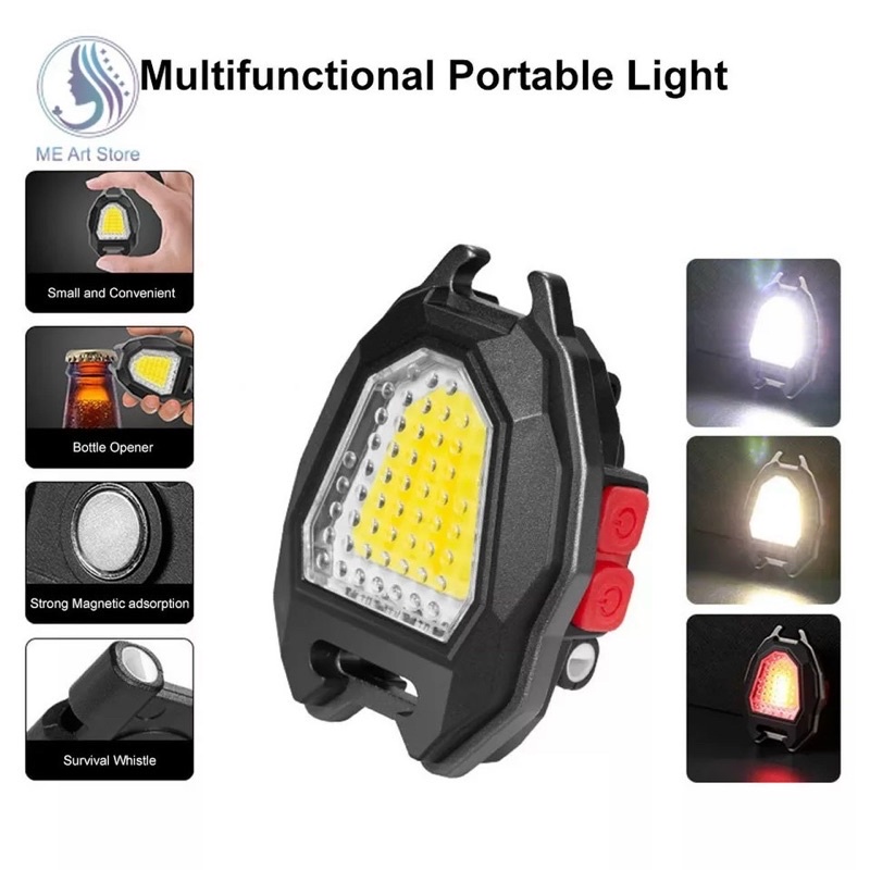 Đèn led mini COB 800 Lumens - Đèn pin siêu sáng có móc khóa đa năng chống nước, sạc hàng loại 1 nhé