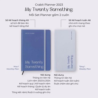 Sổ PLANNER CRABIT 2023 - Combo 2 Sổ Monthly Planner A5 và Weekly Planner A6