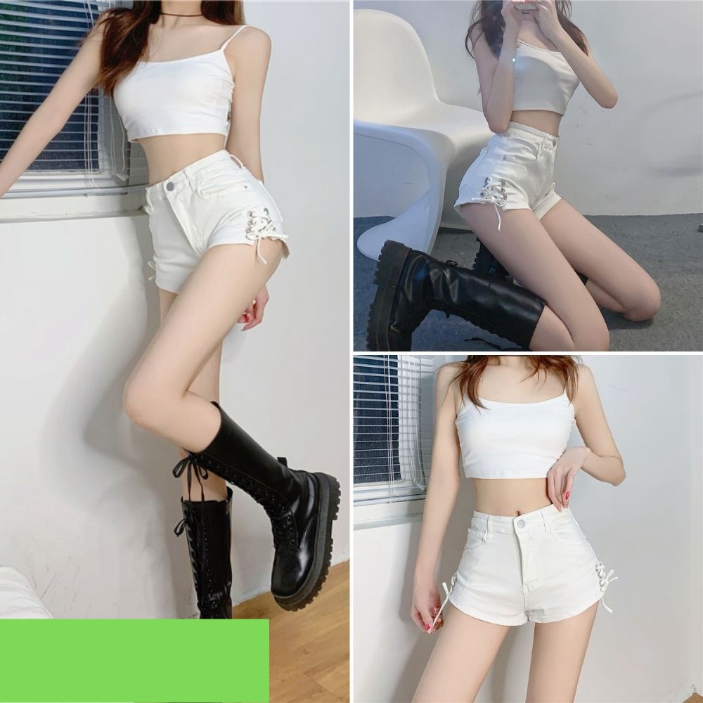 Quần đùi nữ, quần nữ jeans đen xỏ dây sexy size S M L SKUQ-28C she.boutique90