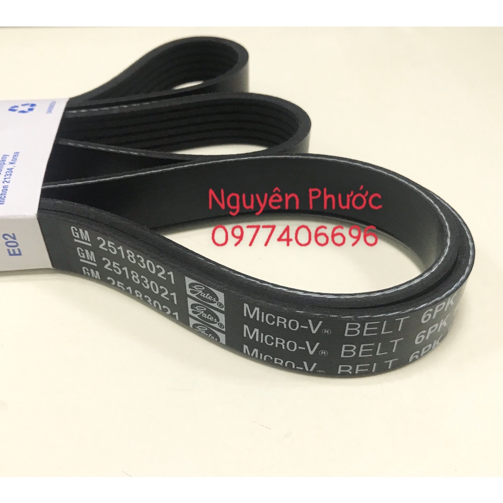 25183021 Dây curoa tổng 6PK1875 xịn GM chính hãng cho CRUZE 1.6, LACETTI EX 1.6, NUBIRA 1.6, GENTRA 1.5