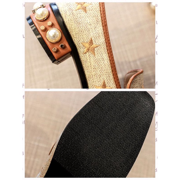 Giày Lười Mũi Vuông Gót Dày Thêu Họa Tiết Phong Cách Anh Quốc Mới Cho Nữ