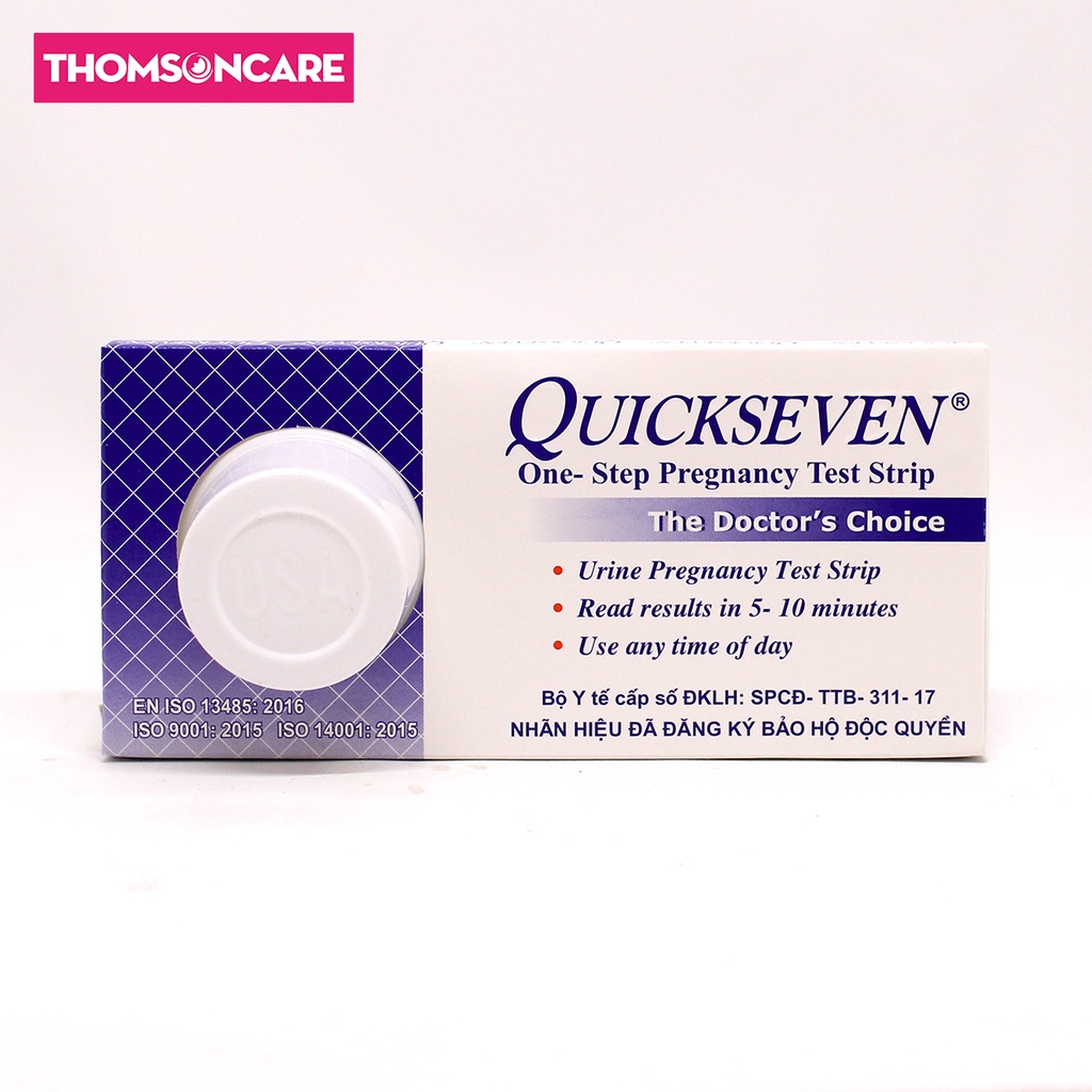 Que thử thai Quickseven Tanaphar dụng cụ phát hiện có thai sớm, test thử thai hai vạch hiệu quả tức thì - Hộp 1 que