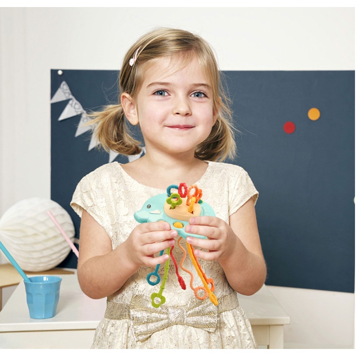 Đồ Chơi Dây Kéo Gắn Ngón Tay Giáo Dục Theo Phương Pháp Montessori Cho Bé 1-3 Tuổi