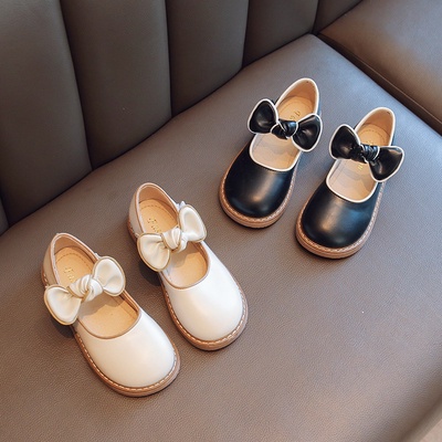 Giày búp bê bé gái, Giày bệt cho bé gái phong cách vintage chất da PU lì mềm mịn êm chân phối quai dán M19