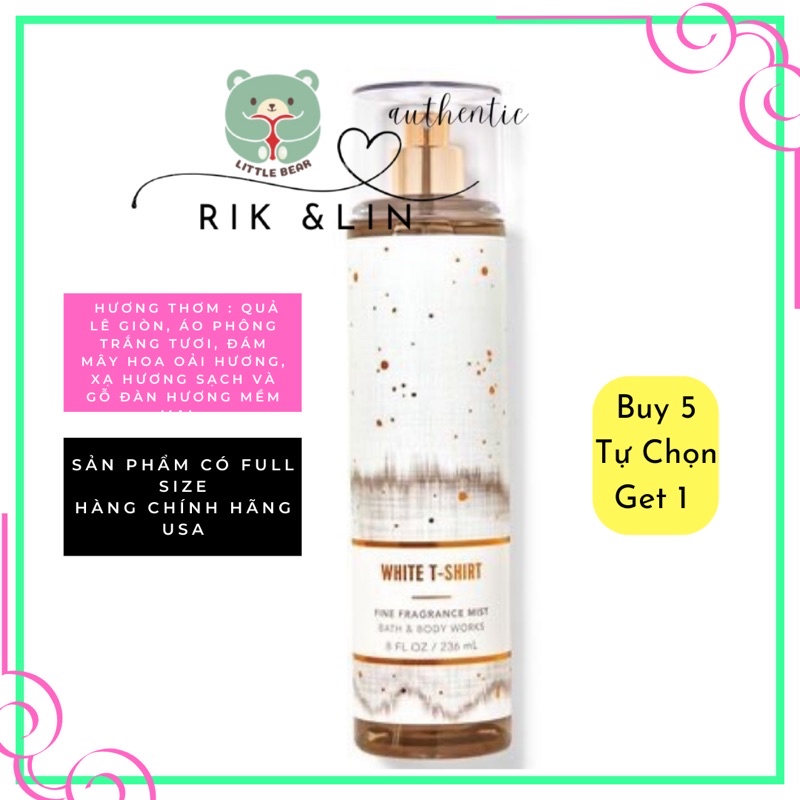 WHITE T-SHIRT - Xịt Thơm Toàn Thân Body Mist Bath & Body Works