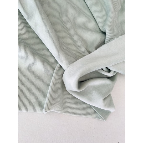 Vải nỉ nhung tăm màu xanh pastel