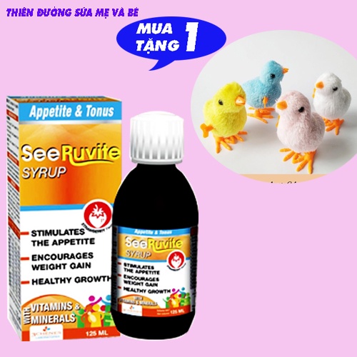 Siro SeeRuvite Bổ sung Vitamin, Khoáng chất, kích thích ăn ngon, tăng sức đề kháng cho trẻ 120ml