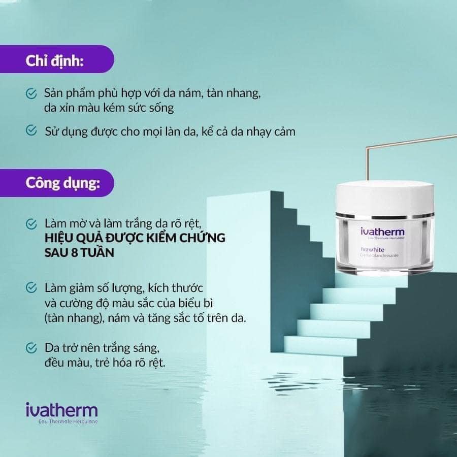 [CHÍNH HÃNG]Kem Dưỡng Giảm Tình Trạng Nám, Làm Sáng Da Ivatherm Ivawhite Whitening Cream - The Skincare Shop