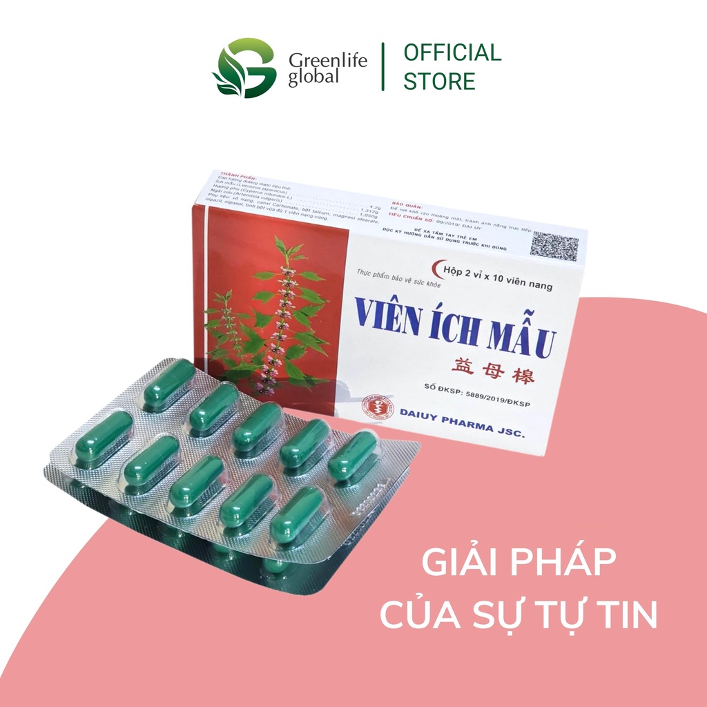 CAO ÍCH MẪU VIÊN Đại Uy điều kinh, bổ huyết, giảm đau bụng, lưu thông tuần hoàn (hộp 20 viên)