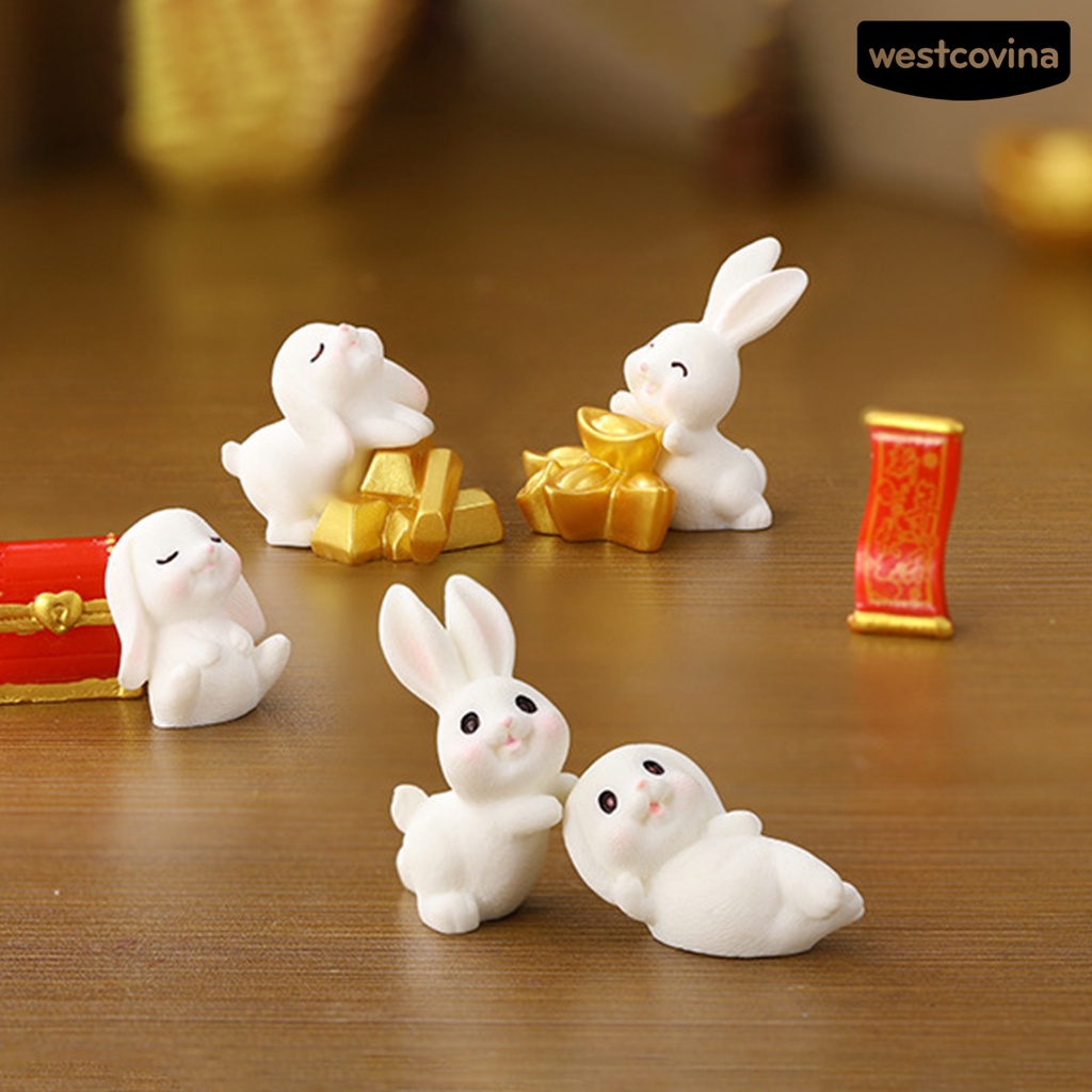 [Hot]☃Set 2 Đồ Chơi Thỏ Nhựa Dễ Thương Trang Trí Phòng Ngủ