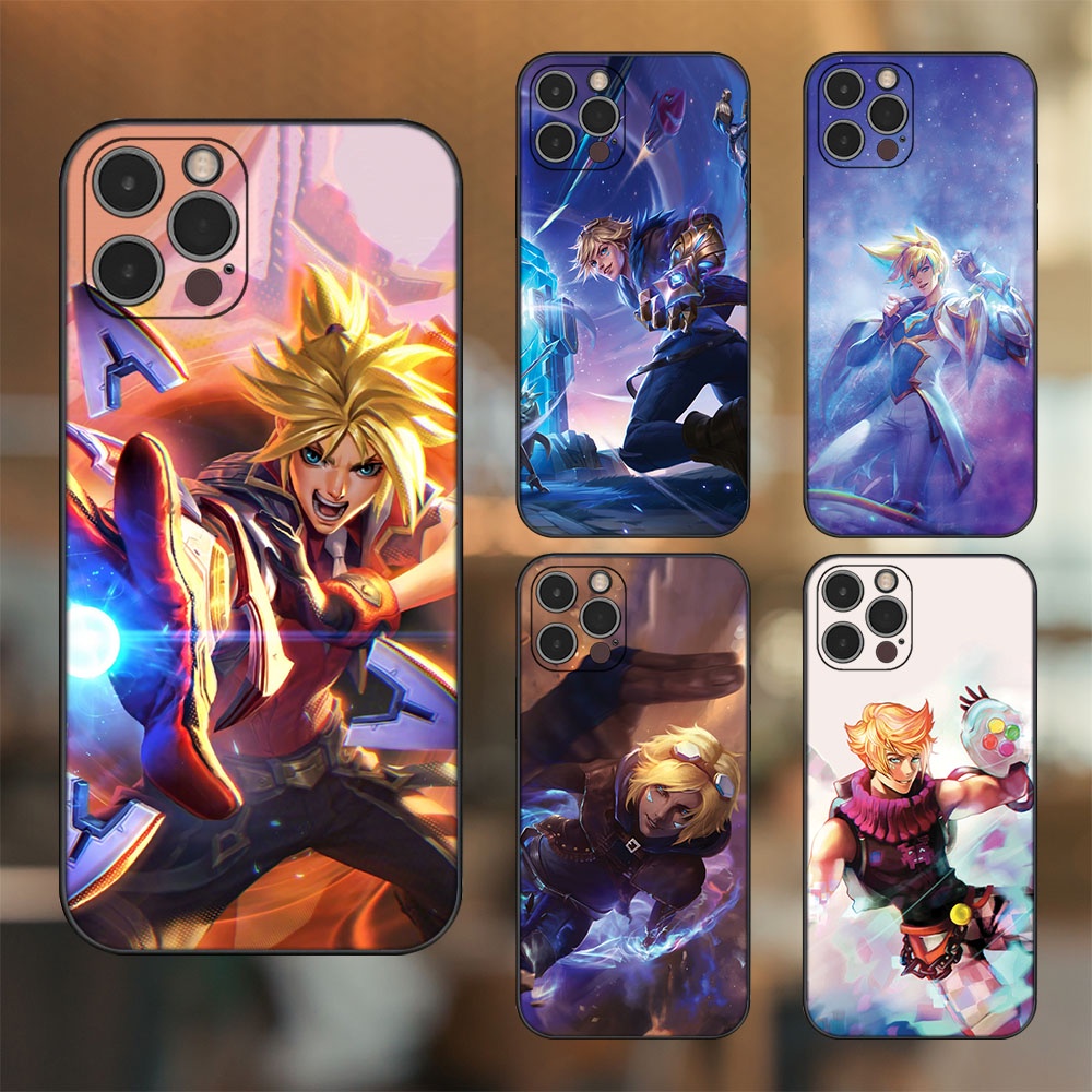 Ốp lưng iPhone 12 Pro dẻo đen cạnh vuông in hình Ezreal Liên Minh Huyền Thoại