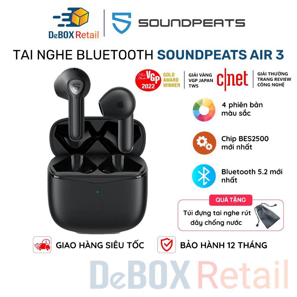 Tai nghe True Wireless SoundPEATS Air3 (bản nâng cấp TrueAir2) Bluetooth 5.2 Chip QCC3040, Driver 14.2mm - Chính Hãng