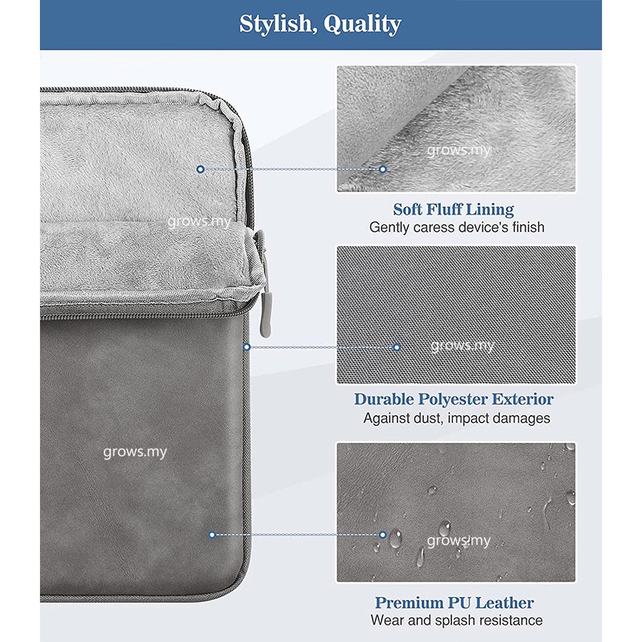 Túi Đựng Máy Tính Bảng Chống Sốc Có Khóa Kéo Cho iPad 9.7 2017 / 2018 Air Air2 iP 7 / 8 / 9 / 10 10.2 4 5 pro 11 M2