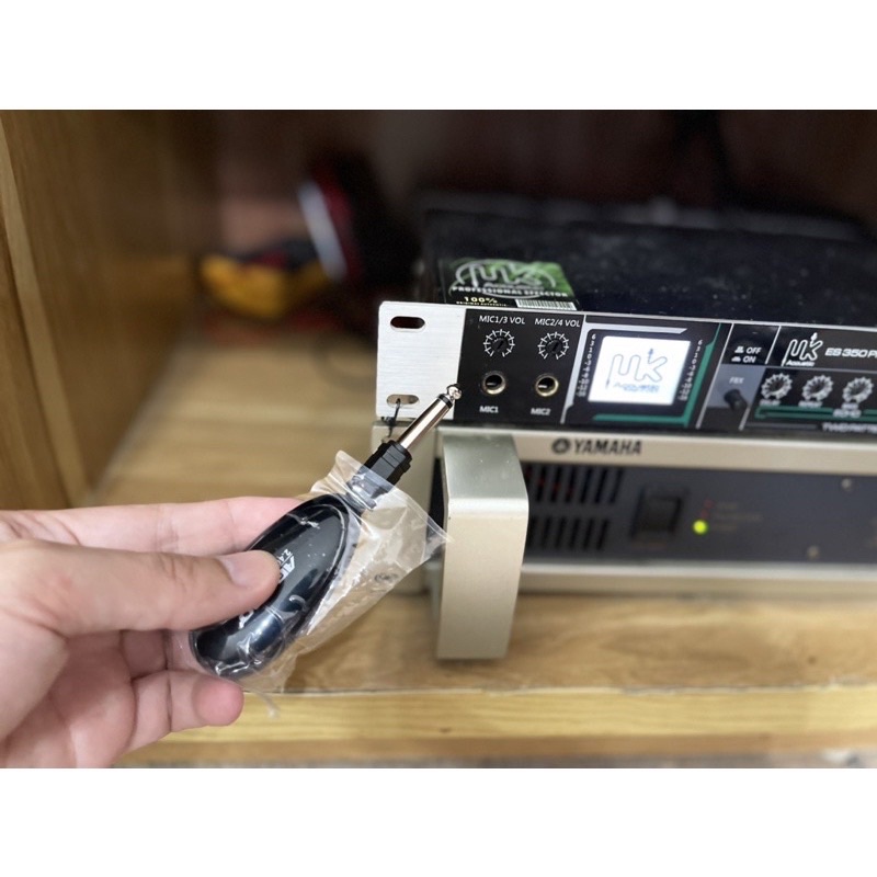 Set mic gạo không dây 2.4g. có củ thu phát dùng cho mọi loa trợ giảng  âm ly loa kéo