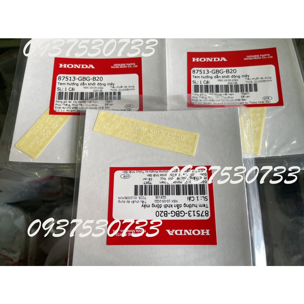 TEM THÔNG SỐ, TEM SAU GÁY DREAM - HÀNG CHÍNH HÃNG