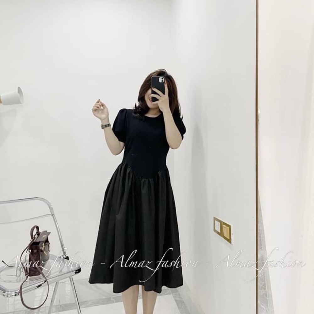 Đầm nữ , váy nữ babydoll chất cotton pha thô mềm cao cấp 2 màu bầu bon chen thoải mái đi tiệc đi chơi - Ruby Design